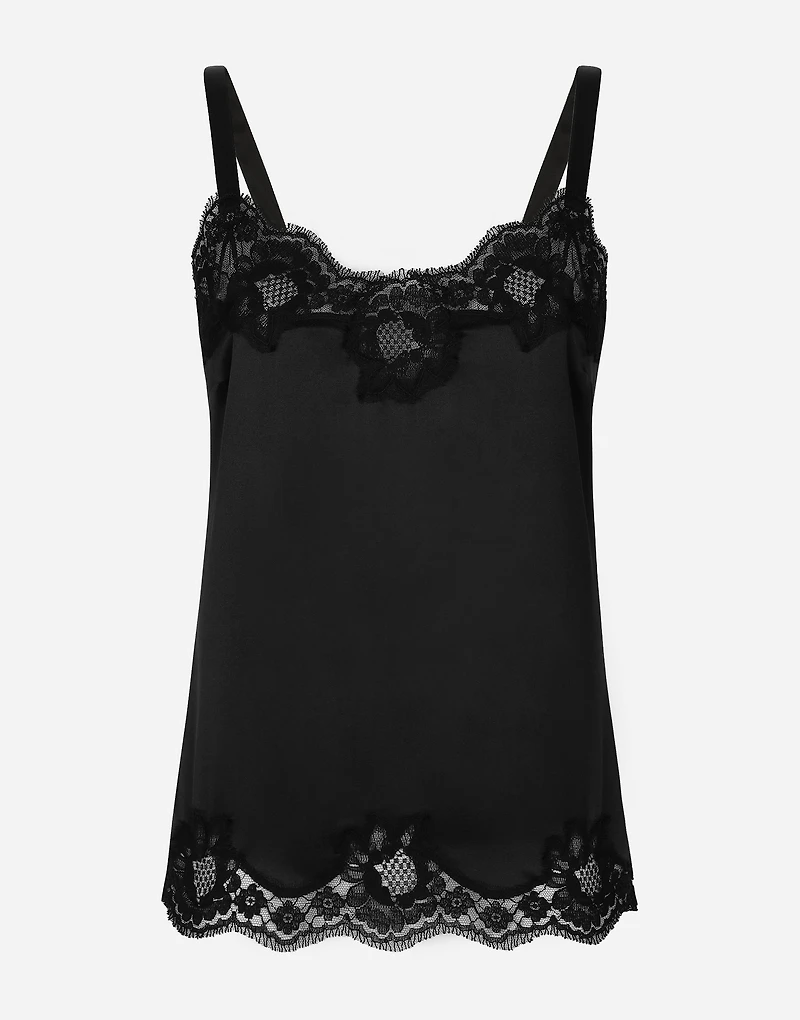Lingerie top satin and lace