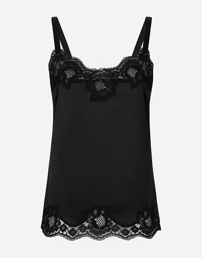 Lingerie top satin and lace