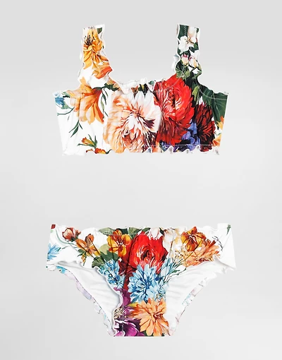 Flower-print bikini