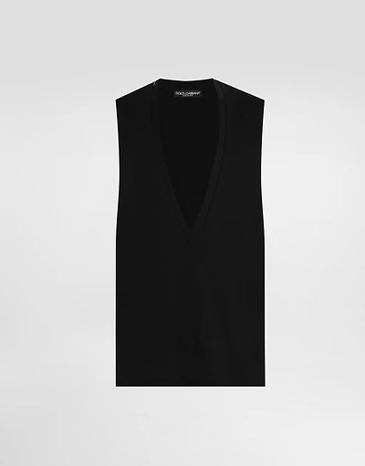 Oversize jersey singlet with logo tag