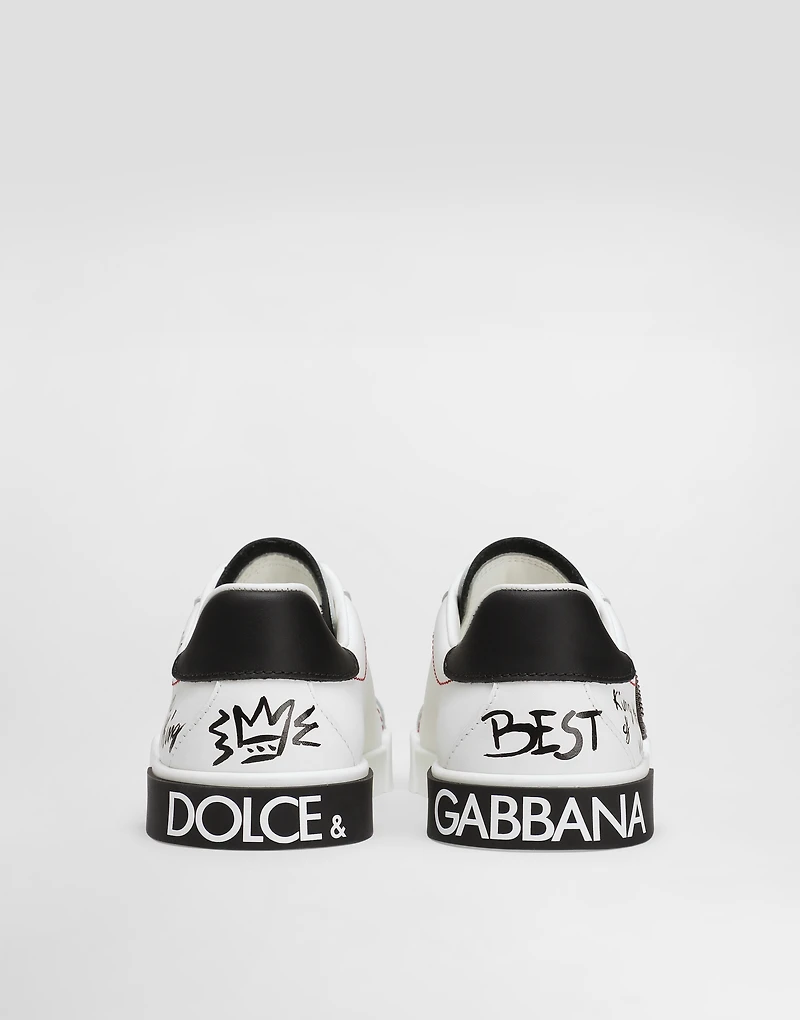 Printed calfskin portofino light sneakers