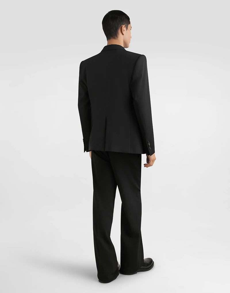 Double-breasted sicilia bistrecht wool canvas jacket