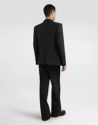 Double-breasted sicilia bistrecht wool canvas jacket