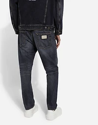 Loose blue denim jeans