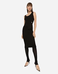 Sleeveless Milano rib midi dress