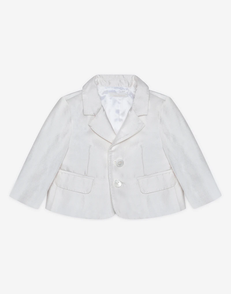 Single-breasted silk shantung jacket