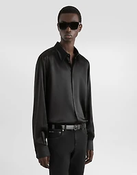 Silk satin Martini-fit shirt