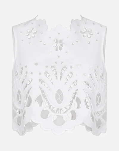 Cotton crop top with cut-out detailing