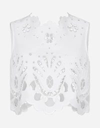 Cotton crop top with cut-out detailing