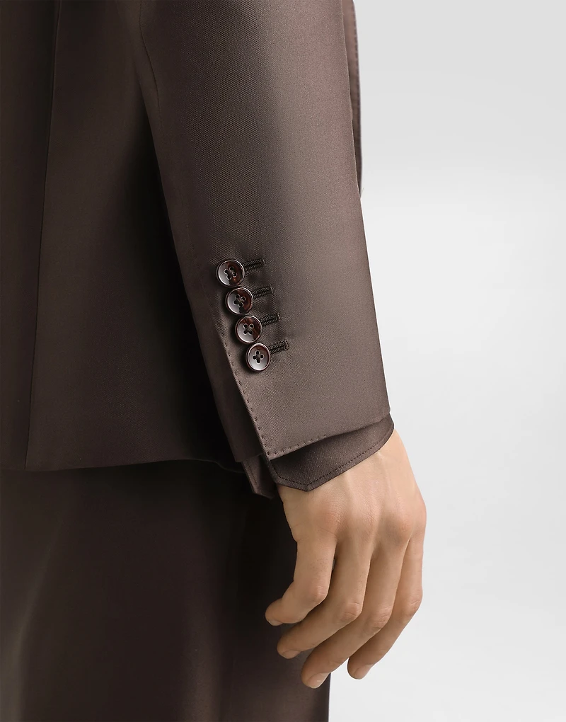 Sicilia light double-breasted silk twill jacket