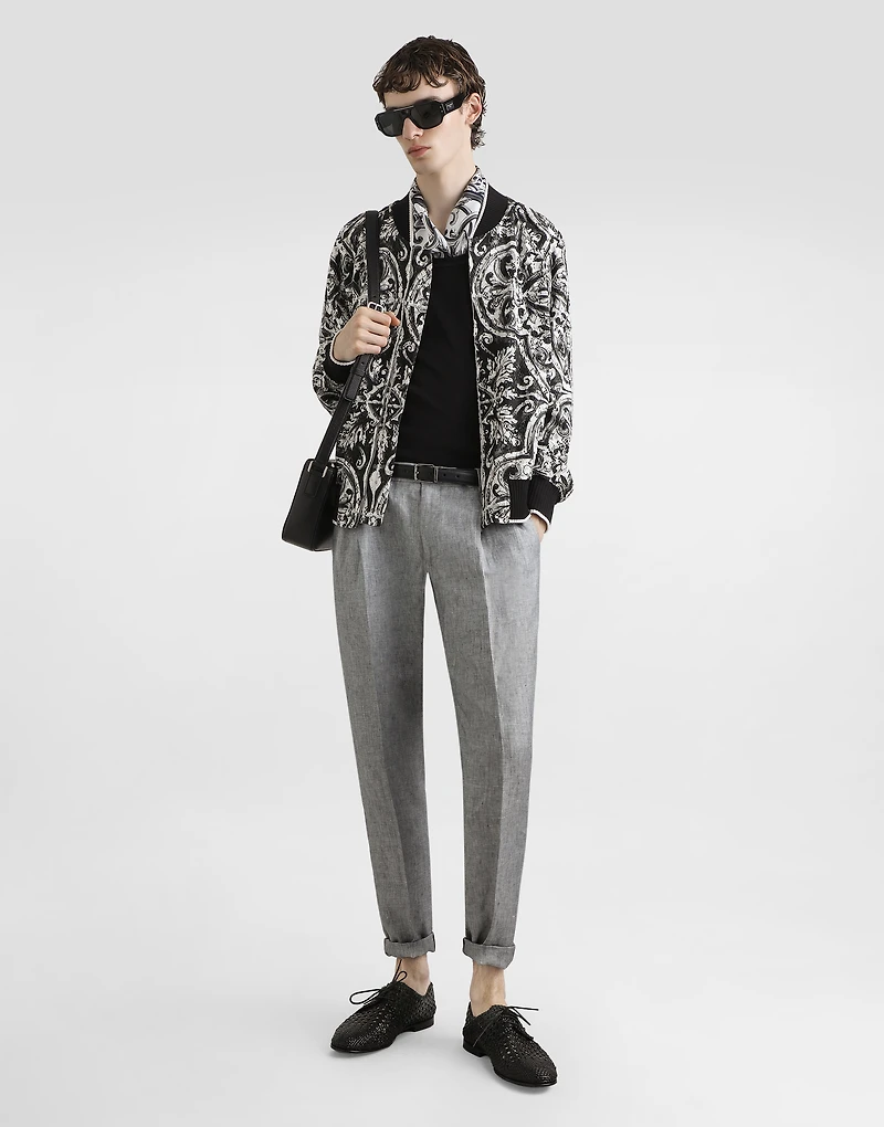 Majolica-print cordonetto lace jacket