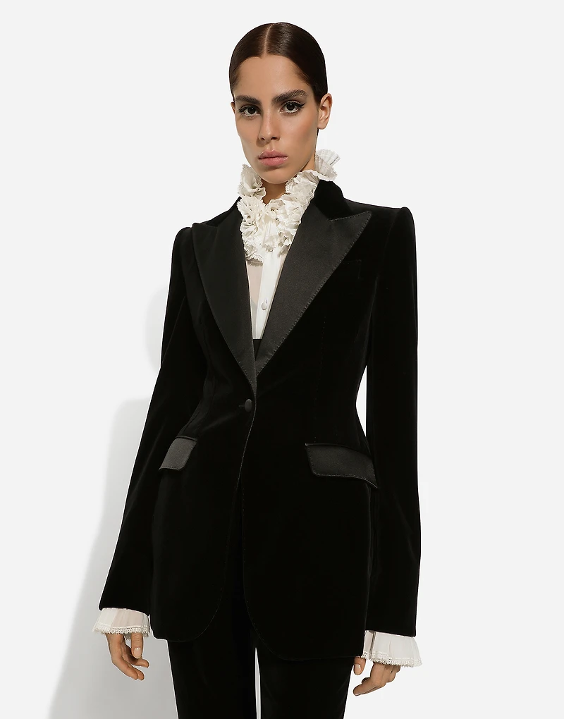 Velvet single-breasted Turlington tuxedo jacket