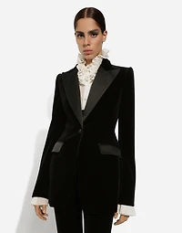 Velvet single-breasted Turlington tuxedo jacket