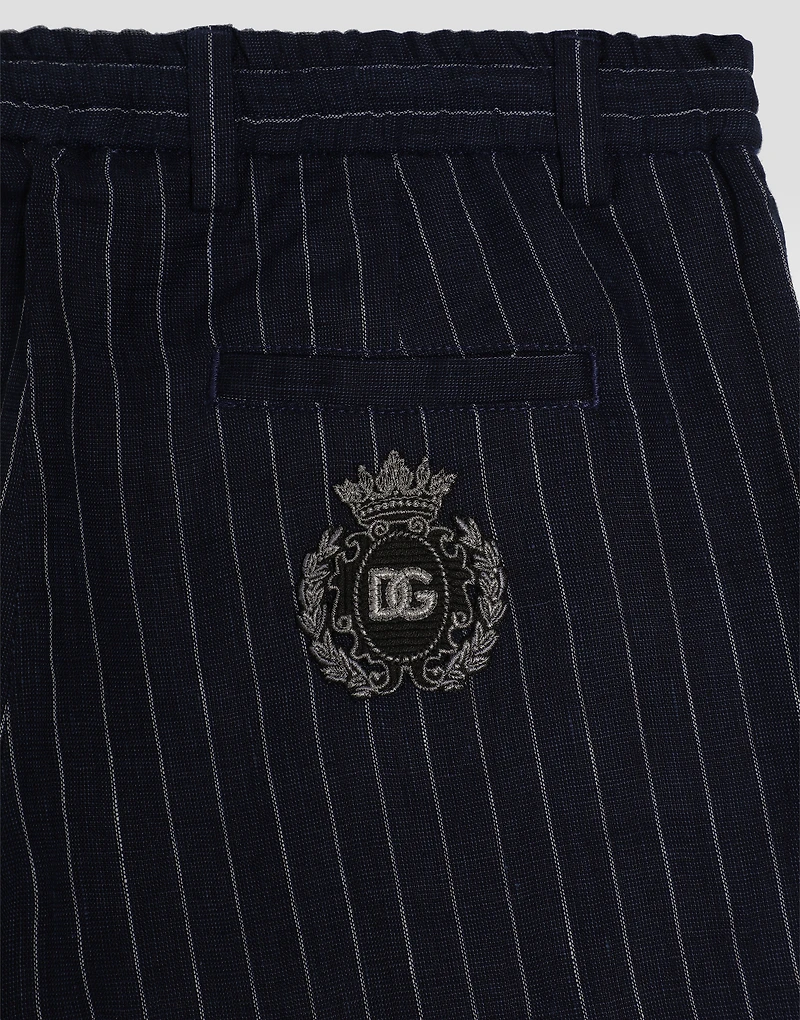 Striped fabric shorts