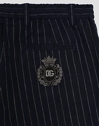 Striped fabric shorts