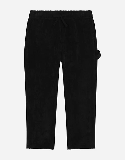 Corduroy pants with branded tag