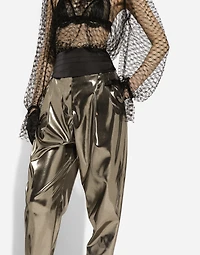 Foiled stretch satin pants