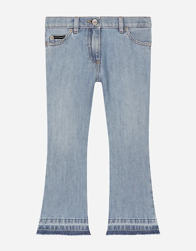 5-pocket denim jeans with branded tag
