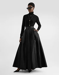 Long taffeta circle skirt