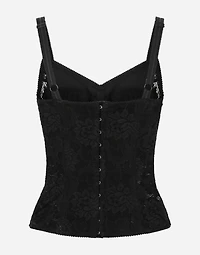 Corset lace and satin top