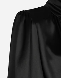 Long silk satin dress with front slit