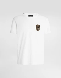 Cotton T-shirt with heraldic patch
