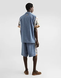 Silk and cotton denim shirt