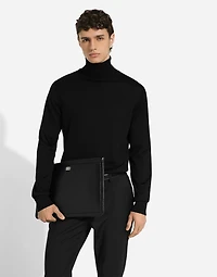 Large calfskin pouch