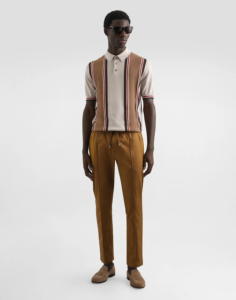 Satin silk polo shirt
