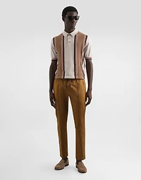 Satin silk polo shirt