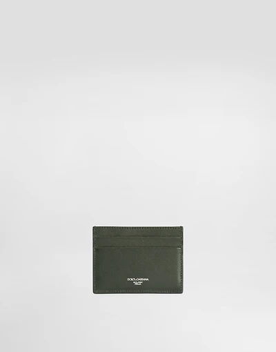 Plongé woven calfskin card holder