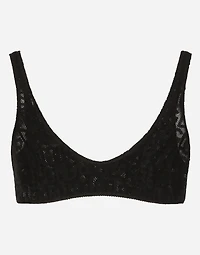 Tulle jacquard top with all-over DG logo