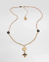 Sicily Necklace 18-carat yellow and red gold and black sapphires