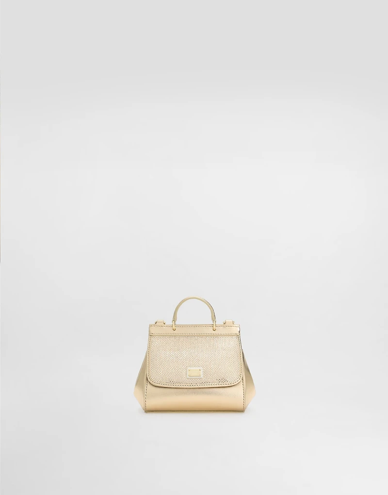 Mini Sicily bag in laminated nappa with rhinestone