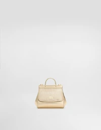 Mini Sicily bag in laminated nappa with rhinestone