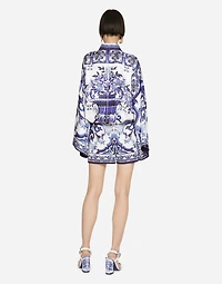 Majolica-print poplin shorts
