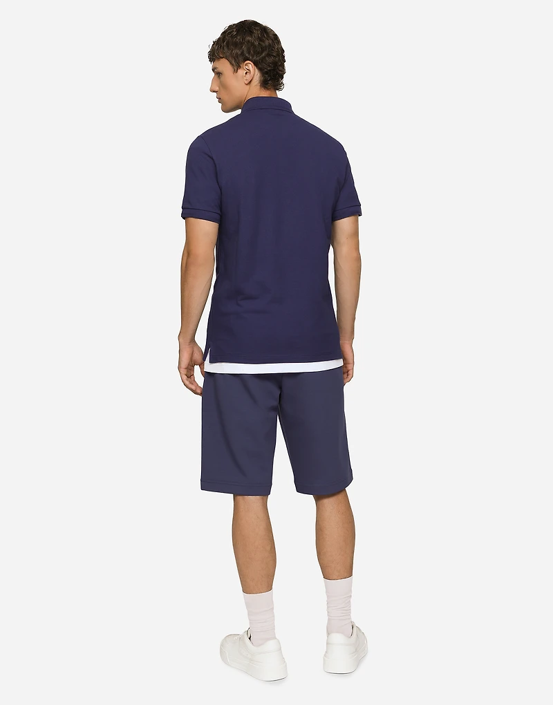 Jersey jogging shorts with embroidery