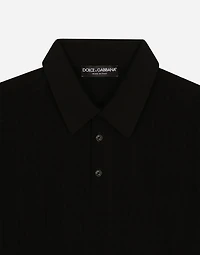 Silk jacquard polo-shirt with DG logo