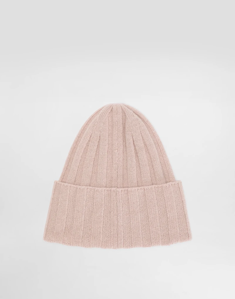 Wide ribbed knitted hat
