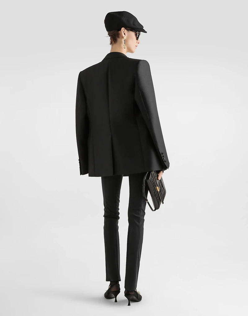 Double-breasted jacket faille