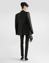 Double-breasted jacket faille