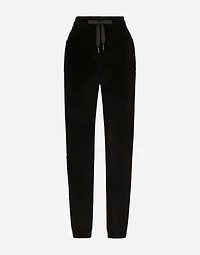 Chenille jogging pants with Dolce&Gabbana embroidery