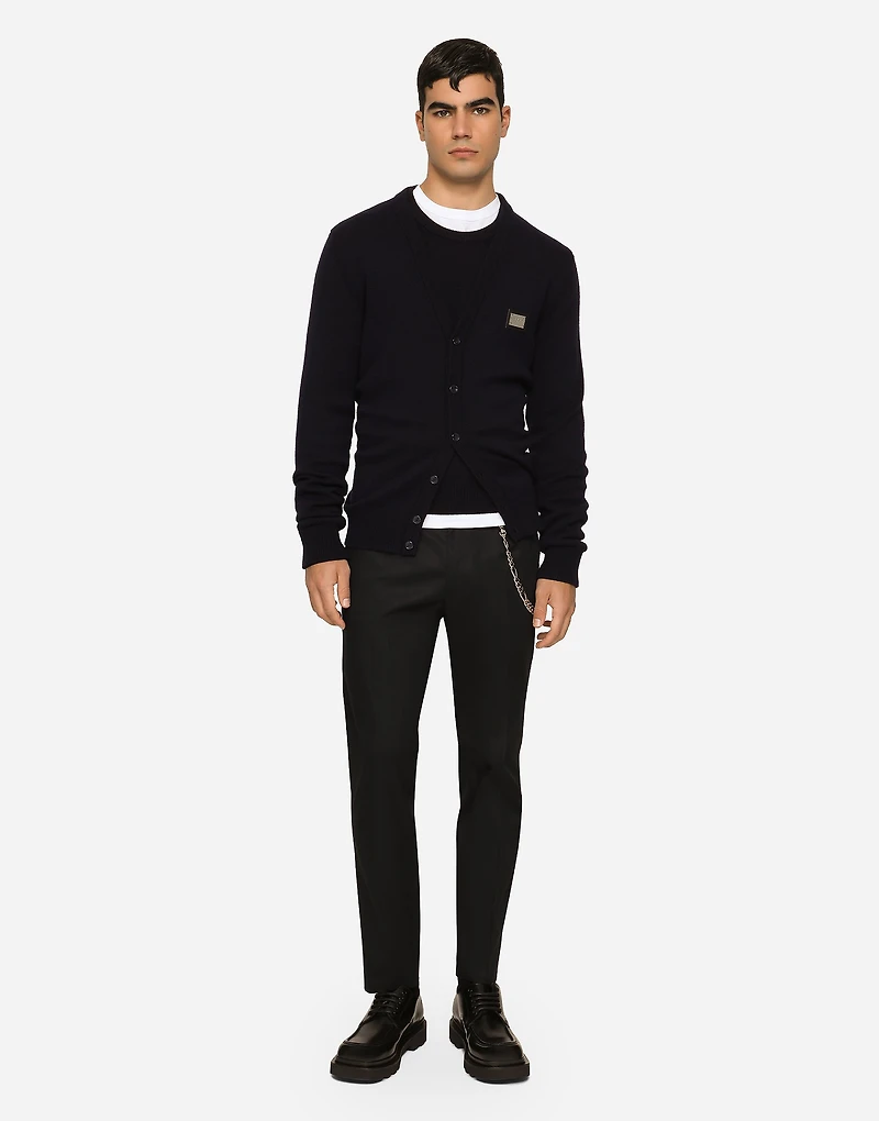 Stretch gabardine trousers