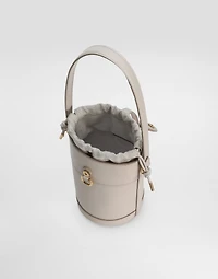 Capri bucket bag in calfskin and canvas