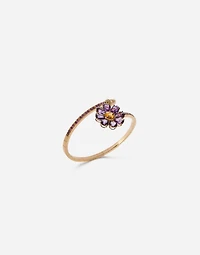 Spring Bracelet 18-carat yellow gold, amethysts, and citrine