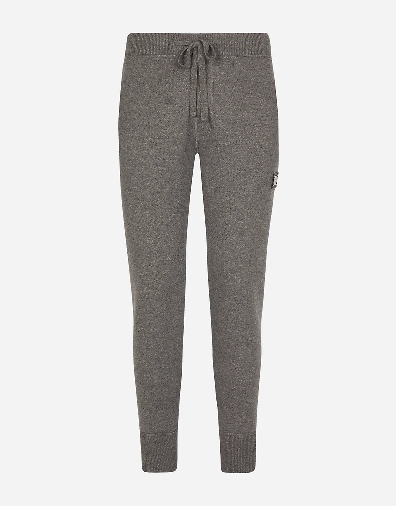 Wool and cashmere knit jogging pants
