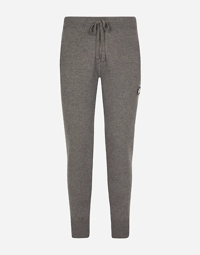 Wool and cashmere knit jogging pants