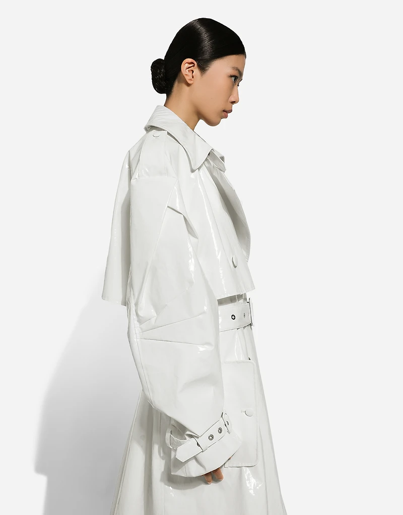 Coated cotton trench coat