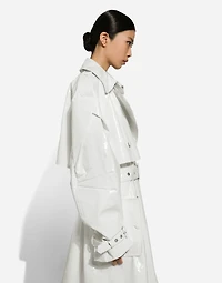 Coated cotton trench coat