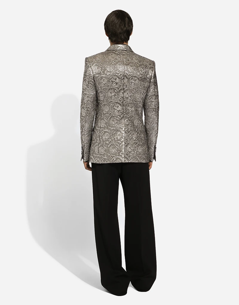 Sicilia double-breasted lamé jacquard tuxedo jacket